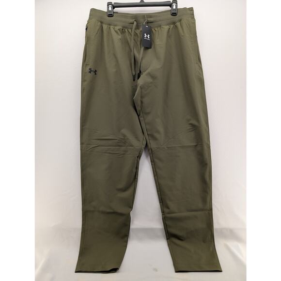 NWT Under Armour UA Sportstyle Woven Men's Tapered Pants in Marine OD Green XL - Picture 1 of 7